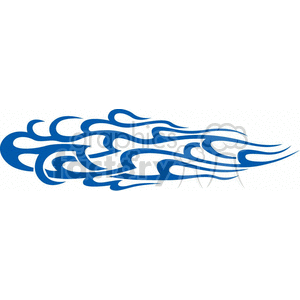 A blue tribal flame design in clipart style, featuring flowing, interconnected shapes with sharp edges, evoking a sense of motion and energy.