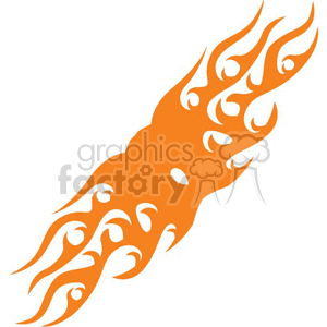 An orange flame tribal tattoo design in vector clipart format.