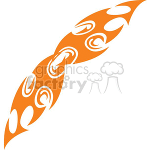 Abstract orange flame design clipart with curved shapes and swirl patterns.
