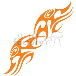 Abstract Orange Tribal Flame Design