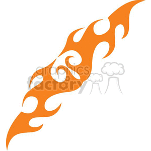 An orange tribal flame tattoo clipart design featuring stylized flame patterns.