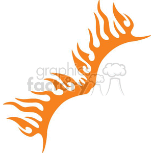 An illustration of an orange flame tribal tattoo design.