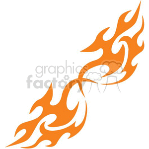Clipart image of stylized orange flames in a curved pattern