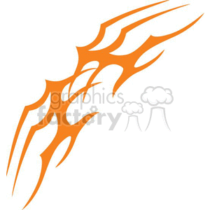 Orange Tribal Flame Design Vector
