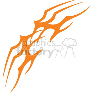 An orange tribal flame design vector clipart.