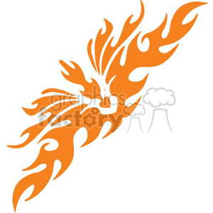 An orange phoenix bird detailed in a flame-like design, representing rebirth and strength.