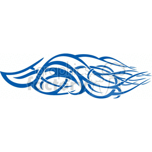 An abstract blue tribal tattoo design with flowing, interconnected curves and lines.