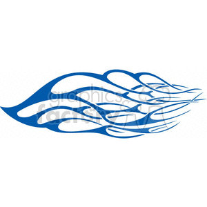 Clipart image of a blue stylized flame or wave design. The image features fluid and curved lines that resemble either fire or water.