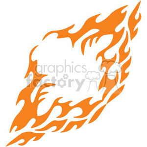 This clipart image features an abstract design of orange flames on a white background. The flames are stylized with sharp, jagged edges and form an irregular pattern.