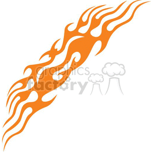 A vibrant orange tribal flame design in a stylized, flowing pattern.