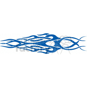 Abstract Blue Tribal Flame Design