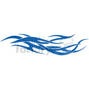 A blue abstract tribal wave design in a clipart image format.