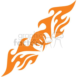 Orange Tribal Flame Design