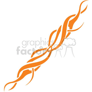 An abstract orange tribal design with wavy lines intertwined in a dynamic pattern.