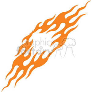 An orange flame-shaped clipart design with a white center.