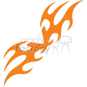 An orange flame tribal tattoo design on a white background.