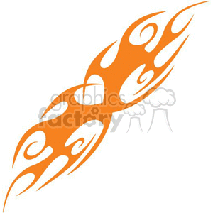 A stylized tribal flame design clipart in orange, arranged in a symmetrical pattern.