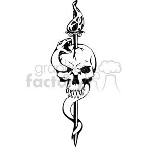skull with serpent and sword going through it