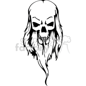 skull with hair