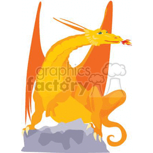 Yellow Fantasy Dragon - Magical Creature