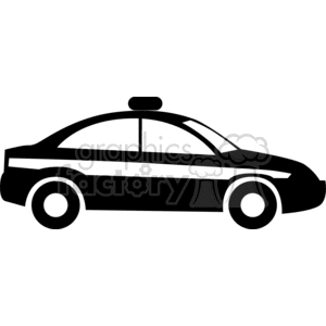 A black and white clipart image of a taxi car.