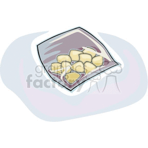 A clipart image of a bag of crack cocaine.