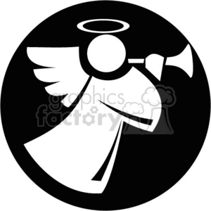 Vinyl Ready Angel with Trumpet Silhouette