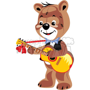 Teddy bear playing a guitar