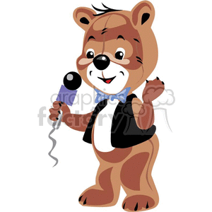 Singing teddy bear with microphone