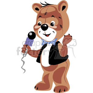   Singing teddy bear with microphone 