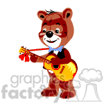 Teddy bear playing the guitar.