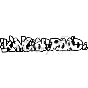 A graffiti-style clipart image depicting the phrase 'King of Road' with bold, stylized lettering in black and white.