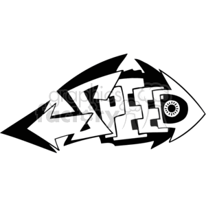 A stylized black and white clipart featuring the word 'SPEED' with arrows pointing both left and right, symbolizing motion.