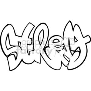 A graffiti-styled text artwork spelling out the word 'street' in bold, black and white letters.