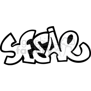 A clipart image of graffiti-style text spelling the word 'SFEAR' in bold, outlined letters with a flowy, urban script.