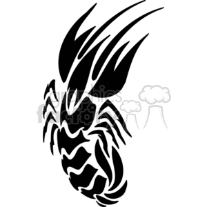 A black and white clipart image of the Scorpio zodiac sign, often represented by a scorpion.