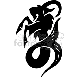 A black silhouette clipart image representing the Capricorn zodiac sign, combining elements of a goat and a fish tail in a stylized design.