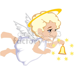 Flying Angel with Halo and Bell