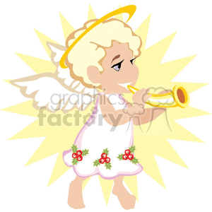 Cute Angel with Halo and Horn Christmas