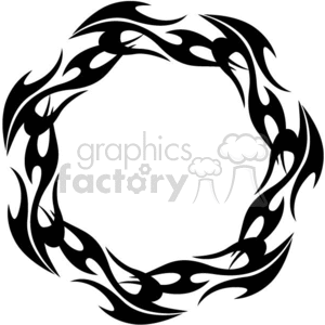 Circular Tribal Tattoo Design with Flame Patterns