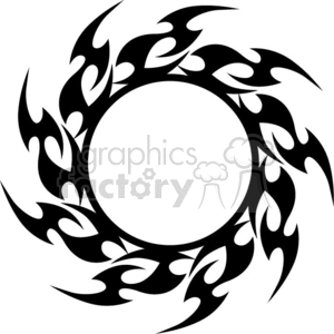 Tribal Flame Circle Tattoo Design