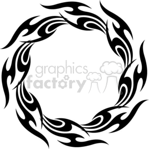 Tribal Flame Circle Design