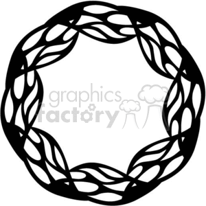 This clipart image features a circular, intertwined, black-and-white design with an abstract pattern.