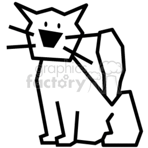 Clipart image of a stick figure cat designed for vinyl decals or stickers.