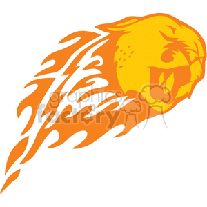 An orange and yellow clipart image depicting a stylized flaming head of a mountain lion or cougar in motion, suggesting speed and intensity.