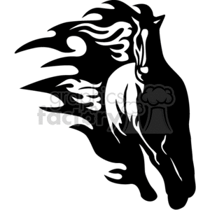 Stylized Horse with Flame Elements