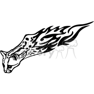Leaping Cat with Flame Design