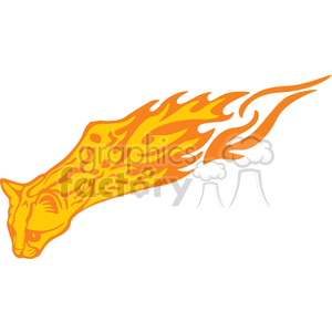 An illustrated clipart image of an orange cat with a fiery trail, resembling a comet or streak of fire.