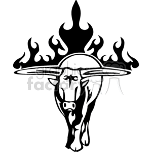 Fierce Bull with Flaming Horns