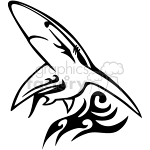 Tribal Shark and Waves Design